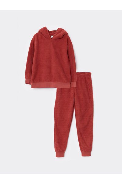 LC Waikiki Set de pijama pentru fetiță, cu mânecă lungă, cu glugă