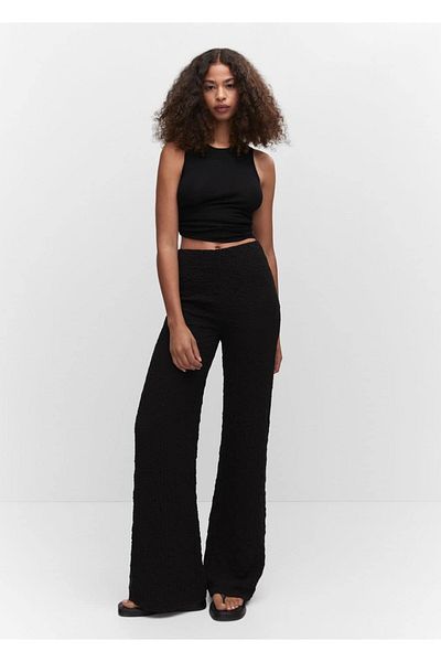 MANGO Woman Pantaloni cu picioare largi