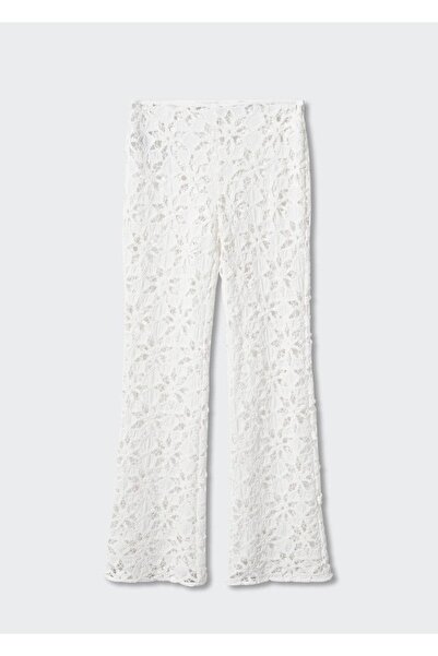 MANGO Woman Crochet Palazzo Trousers