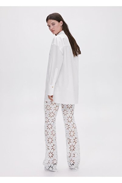 MANGO Woman Crochet Palazzo Trousers