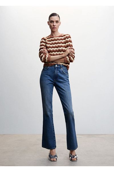 MANGO Woman Openwork Lurex Sweater