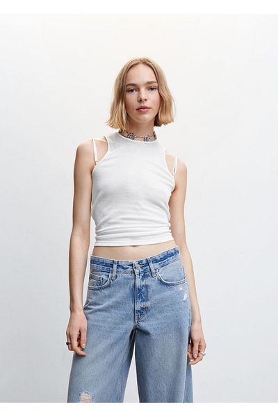 MANGO Woman Bluse Liosel mit Doppelriemen