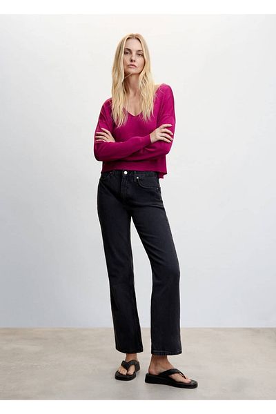 MANGO Woman V-Neck Thin Knitwear Sweater