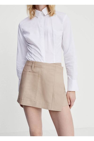MANGO Woman Fustă mini la dublu cu buzunare