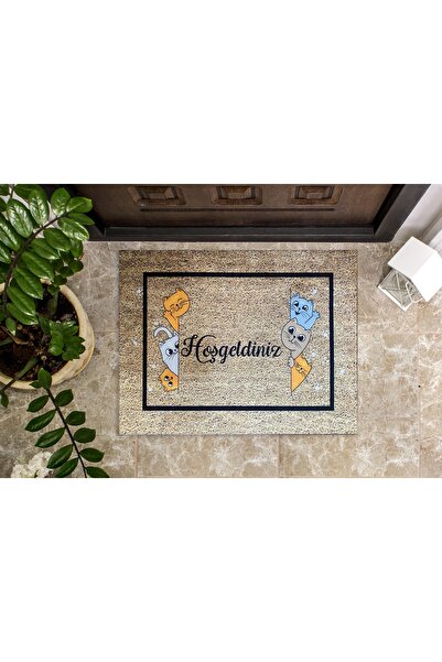 yok yok evim eve dair her şey مرحبًا بسجادة الباب الأمامية للقطط