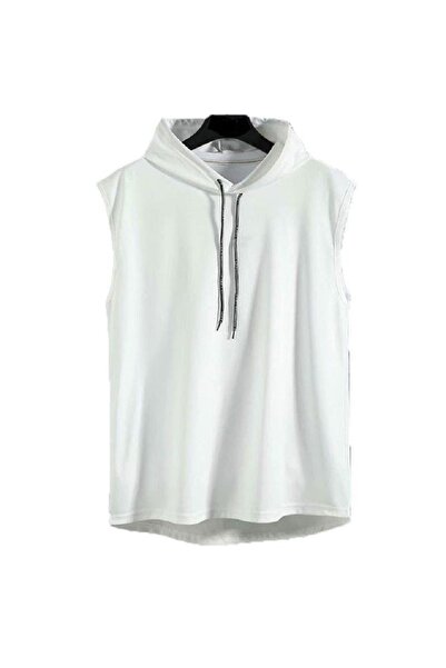 İmpavido oversize kapüşonlu sıfır kol t-şhirt