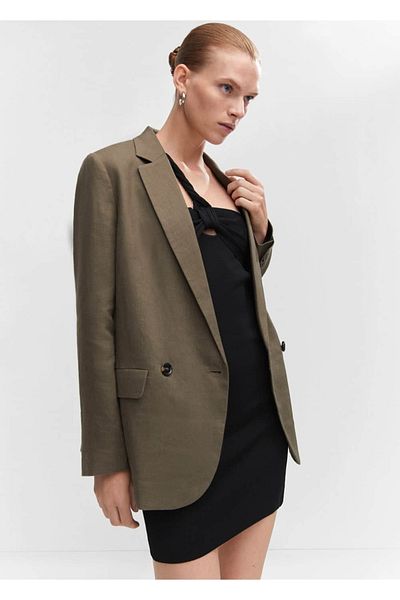MANGO Woman Oversize Linen Jacket