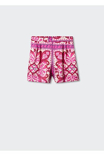 MANGO Woman Desenli saten şort
