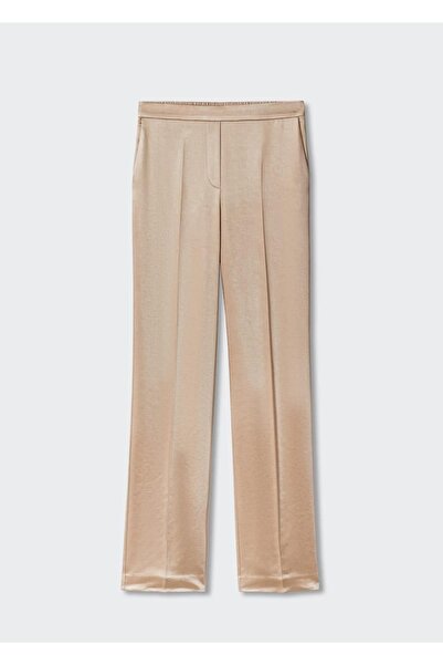 MANGO Woman Beli Lastikli Saten Pantolon
