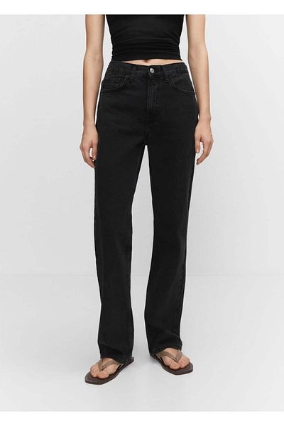 MANGO Woman Mid Waist Straight Cut Jeans