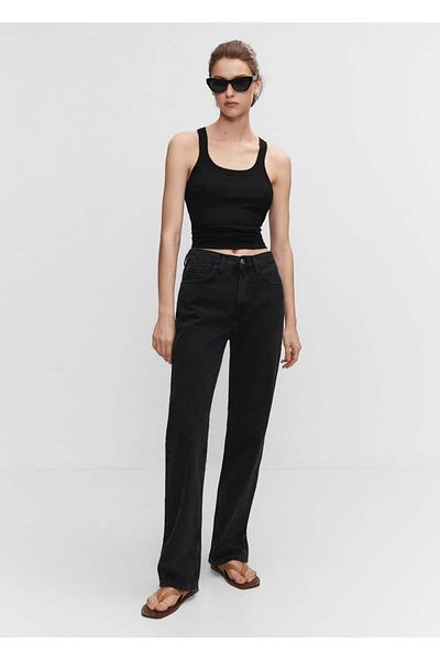MANGO Woman Mid Waist Straight Cut Jeans
