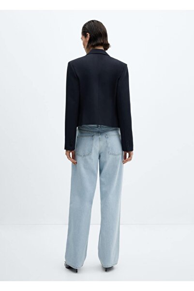 MANGO Woman Dekoratif yırtık detaylı wideleg jean