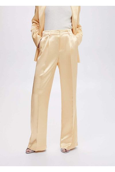 MANGO Woman Satin Palazzo Trousers