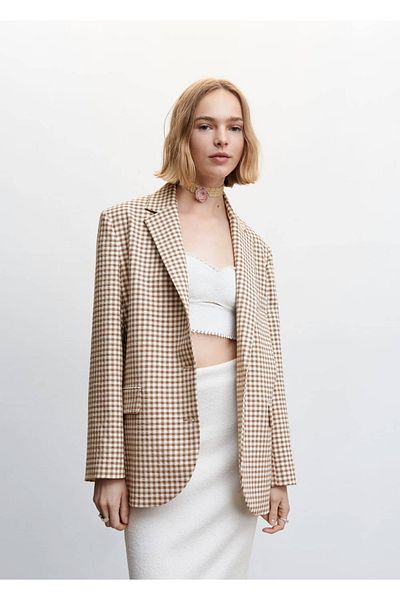 MANGO Woman Гингам сако