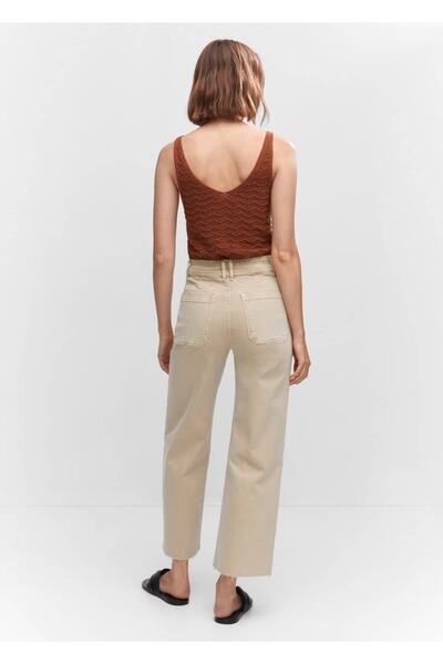 MANGO Woman Yüksek bel culotte jean pantolon