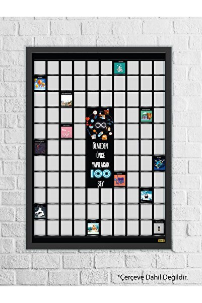 Check100 Ölmeden önce yapılacak 100 Şey Kazı kazan Poster,  Kazınabilir Hediyelik Poster