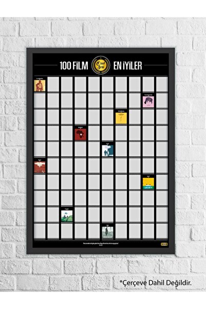 Check100 Özel Seri Kazıkazan 100 FİLM Posteri Kazınabilir Film Posteri Çok Bilinmeyen En İyi 100 Film