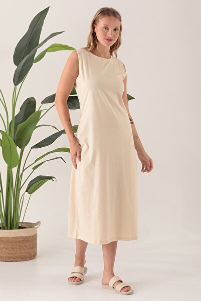 Avones Αμάνικο Μακρύ Φόρεμα Φόδρα Εσώρουχα Κάτω Φούστα Μεσοφόρι 100% Βαμβάκι