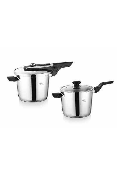 Leggno Procook Quick Pressure Cooker Set 6 + 4 lt + Glass Lid