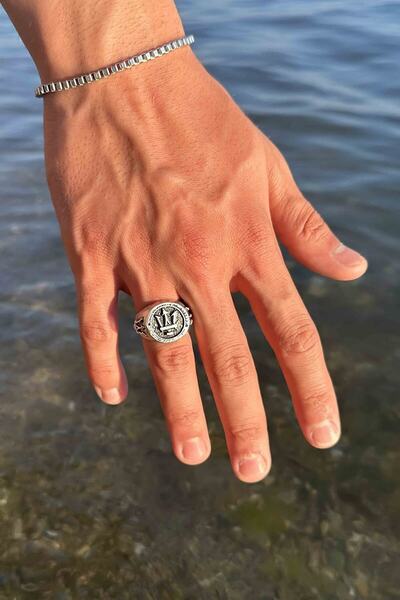 TREND COLLECTİON Poseidon Mızrak Masarati Model Gümüş Kaplama Ayarlanabilir E...