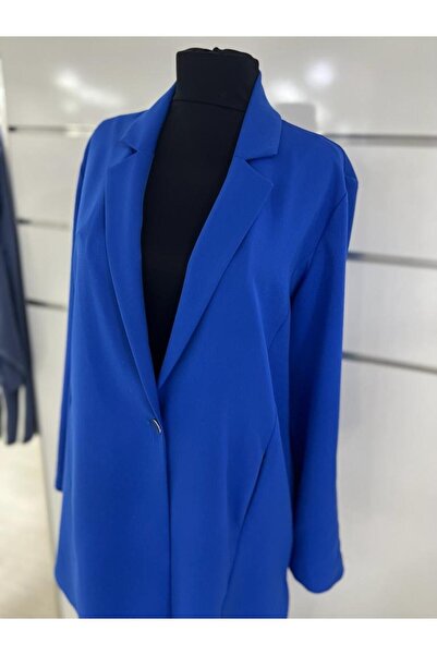 Zühre Kol Detaylı Ceket Pantolon Mavi Takım TK-1144