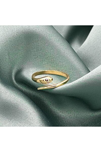 Jewel by Aila Yılan Taşlı Ince Serpent Altın Kaplama Ayarlanabilir Kadın Gümü...