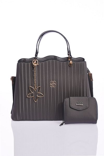 By Hakan dm-1263 wallet combination Women's Hand Bag Women's Shoulder Bag STRIPED GRAY