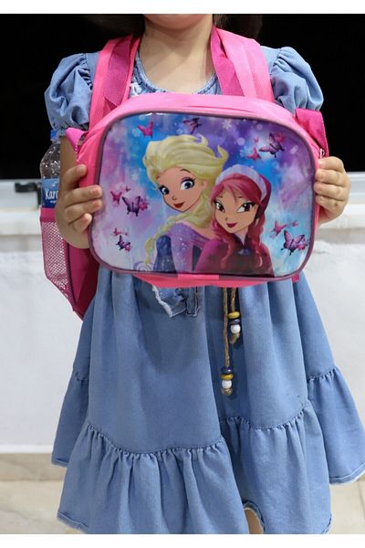 Elentra Orthopedic Girl's Primary School Bag - with Lunchbag and Back Support