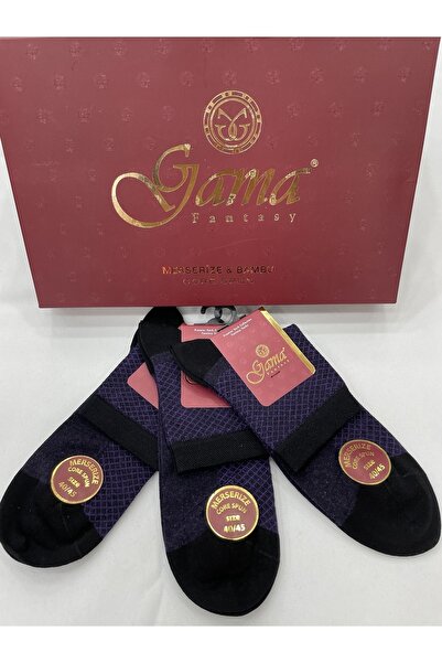 Gama Çorap 3 Pieces Mercerized 100% Natural Nylon-Free Patterned Thin Summer Half-Conch Men's Booties