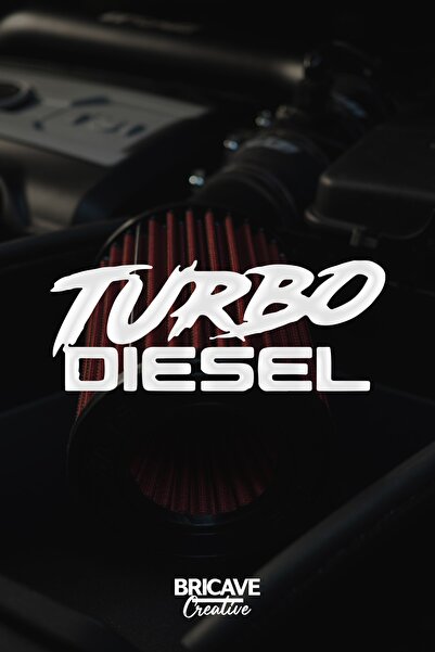 Bricave Turbo Diesel Yazı JDM Araba-Motosiklet Cam Etiket Sticker 28x11cm