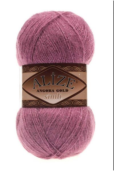 Alizee Angora Gold Glitter Hand Knitted Threads Vest Cardigan Thread Scarf Sweater Thread 2-Piece