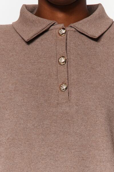 Trendyol Collection Stone Thessaloniki/Knitwear Look Regular/Regular Fit Buttoned Knitted Sweatshirt TWOAW24SW00143