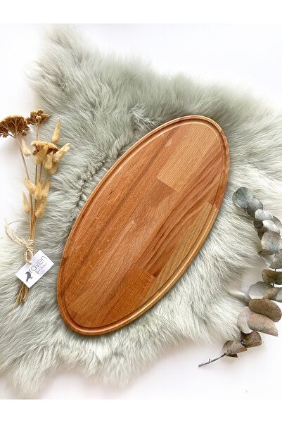 NOBLERAVEN DESIGN Natural Oval Beech Wooden Cheese and Presentation Plate, Meat Presentation, Fish Plate, Pita Presentation Plate