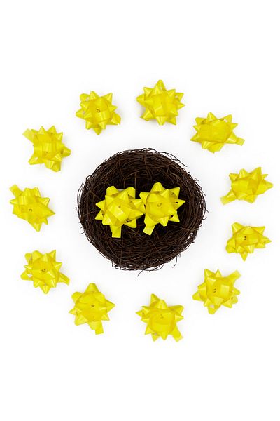 reprodesign 25 Pieces Matte Plain Bow - Ornamental Yellow