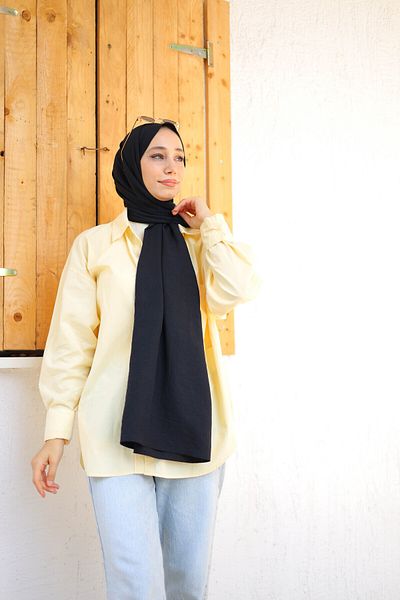 shalby Women's Hijab Cotton Cazz Shawl Black