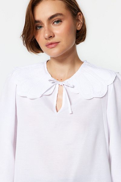 Trendyol Collection Μακρυμάνικη Ecru Baby Collar Μπλούζα - TWOAW22BZ0563