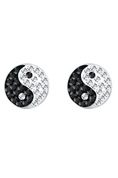 ELLI Ohrringe Yin ve Yang Sembolü Kristal Silber