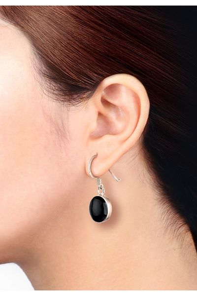 ELLI Ohrringe Onyx Edelstein 925 Sterling Silber
