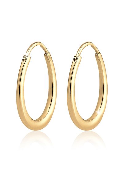 ELLI Ohrringe Creole Hänger Geo Basic Trend Oval Cool 925 Gümüş