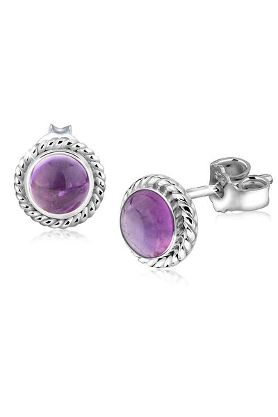 Nenalina Ohrringe Ohrstecker Amethyst Geburtsstein Februar 925 Silber