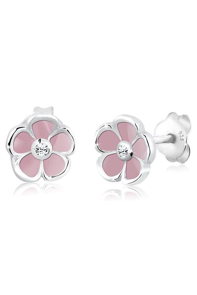 ELLI Ohrringe aus 925er Silber – Kinder Blume Floral Crystal