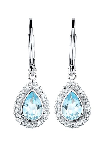 ELLI Ohrringe Tropfen Festlich Elegant Topas 925 Silber