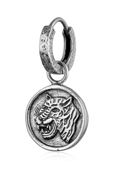 HAZE & GLORY Ohrringe Single Creole Tiger 925 Silber