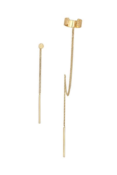 ELLI Durchzieher Plättchen in 925 Silber Kette – Ohrring-Kopfhörer