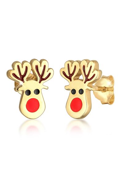 ELLI Ohrringe Kinder Rentier Weihnachten Hirsch 925 Silber