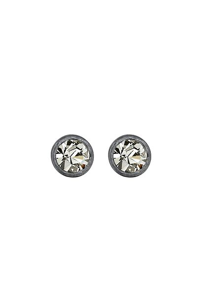 KUZZOI Ohrringe Kristalle Rund Oxidiert Trend Modern 925 Silber