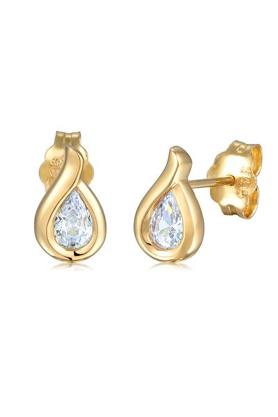 ELLI Ohrringe Tropfen Zirkonia 585 Gelbgold