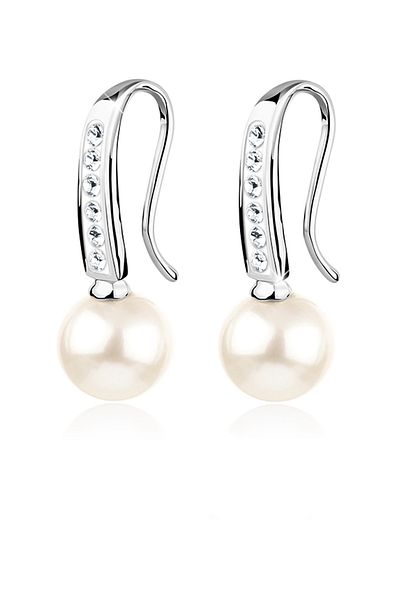 Nenalina Ohrringe Muschelkernperle Kristal 925 Gümüş