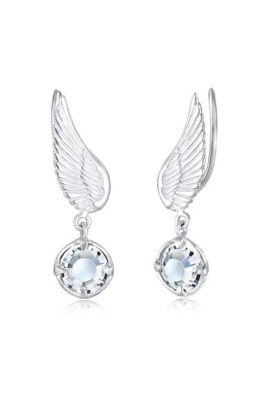 ELLI Ohrringe Earclimber Flügel Kristalle 925 Silber
