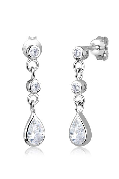 ELLI Ohrringe Tropfen Zirkonia Elegant Funkelnd 925 Gümüş